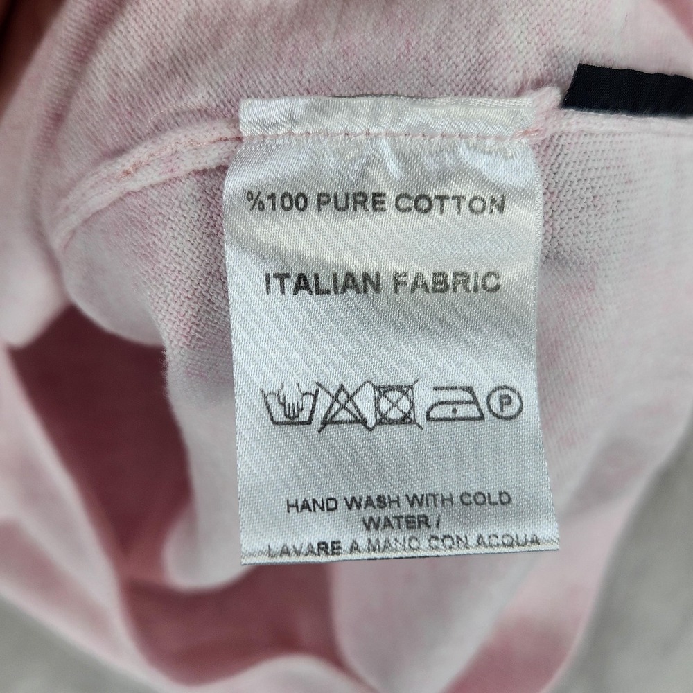 Maceoo Polo Shirt Mens Medium Pink 1/4 Zip Italian Cotton Knit Short Sleeve - Picture 9 of 12
